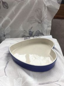 Plat à poisson/ dessert céramique bleu Vintage