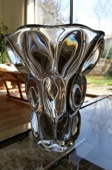 Vase en cristal bulle vintage