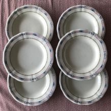 Série de 6 assiettes - en faience 