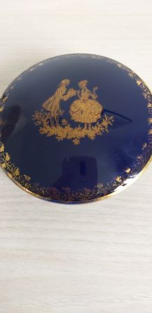 Bonbonnière Véritable Bleu de Four Porcelaine Goumot-Labesse