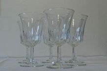 Lot 6 verres  à  vin  luminance régence 
