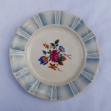 Lot 4 assiettes plates Sarreguemines "Claude"