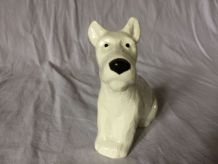 statuette chien fox faïence de Sarreguemines Art Déco