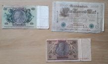 3 billets  de banque Allemand 1910-1933