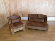 Canapé et fauteuil vintage  de fabrication artisanale 