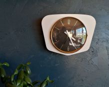 Horloge vintage, pendule murale "Mauthe Blanche et Noire"