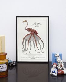 Chimère - gravure lithographie - le flamoulpe rose