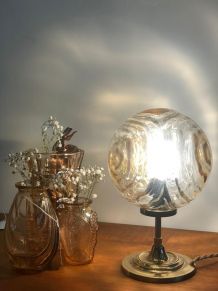 Lampe à poser globe vintage années 70