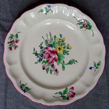 6 assiettes plates Luneville Réverbère  Les roses