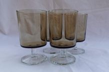 Lot 4 grands verres luminarc vintage