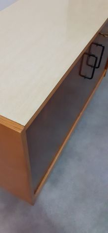 Buffet vintage plateau en formica jaune
