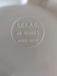 pouf coffre vintage avec tissu chiné laine orange