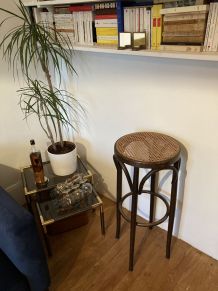 Tabouret de bar vintage canné