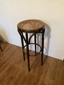 Tabouret de bar vintage canné