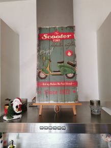 Panneau décoratif vintage scooter
