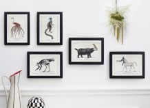 Chimères - gravure lithographie - lot de 5