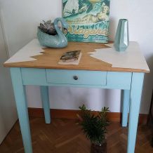 table-bureau de ferme vert mentholé