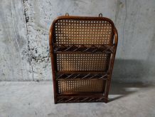 Etagère à épices en rotin années 70