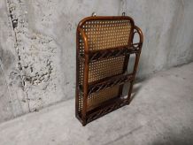 Etagère à épices en rotin années 70