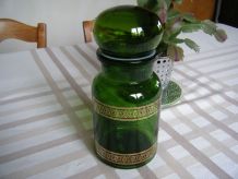 Pot  bocal verre vert Vintage 60'S