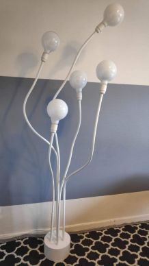 lampadaire blanc design 5 feux sur bras articulés
