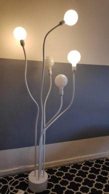 lampadaire blanc design 5 feux sur bras articulés