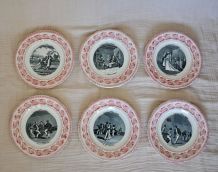 12 assiettes scènes, mariage 