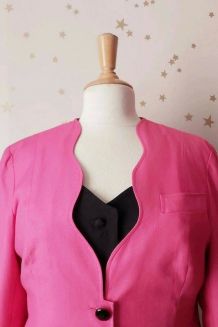 80s veste blazer rose vif XL