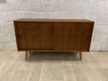 Enfilade scandinave semi-longue vintage en teck, années 60