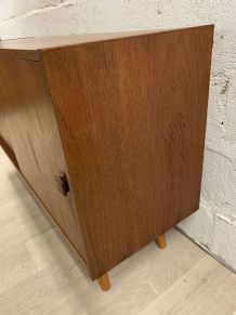 Enfilade scandinave semi-longue vintage en teck, années 60