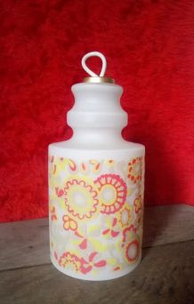 Jolie suspension en verre opaline - Années 70