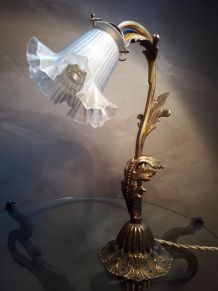 lampe de bureau 1920  ,bronze,laiton,  regule patiné doré , 