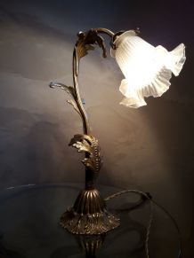 lampe de bureau 1920  ,bronze,laiton,  regule patiné doré , 