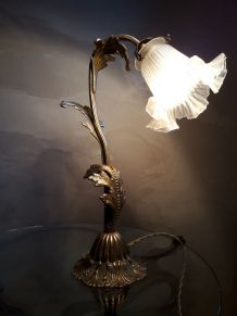 lampe de bureau 1920  ,bronze,laiton,  regule patiné doré , 