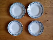 Assiettes creuses dépareillées Moulin des Loups et Hamage, l