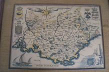 Tableau cadre carte comté Provence D.Derveaux  
