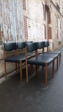 Six chaises scandinave année 70