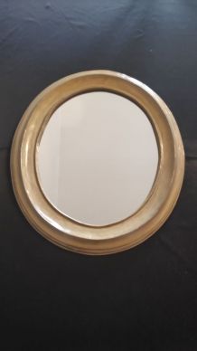 miroir ovale bois doré avec crochet
