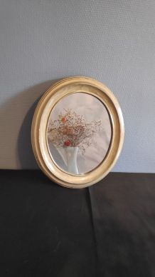 miroir ovale bois doré avec crochet