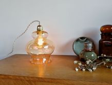 Lampe Baladeuse vintage, suspension verre "Ambre"