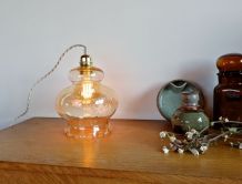 Lampe Baladeuse vintage, suspension verre "Ambre"