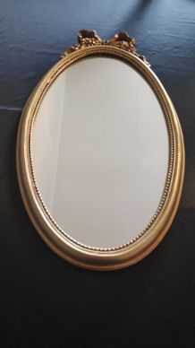 miroir ovale Louis XVI bois doré