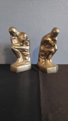 serre-livres en laiton d'après "le penseur" de Rodin