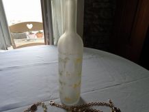 Bouteille flacon verre sablé 