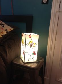 Lampe en pâte de verre type Tiffany type Art Nouveau