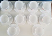 10 tasses et sous-tasses Arcopal