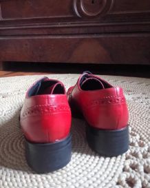 Chaussures Richelieu en cuir rouge - Elisabeth Stuart (36)