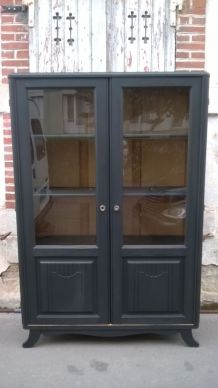 Vitrine art déco noir mat