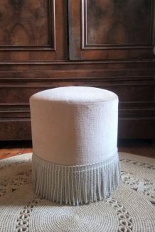 Pouf en velours à franges (Années 60)