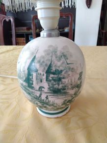 Pied de lampe céramique peinte à la main  